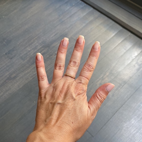 REAL DIAMONDS solid YELLOW GOLD ring  6.5 6 1/2 band pavè diamond stones kt - Picture 9 of 13